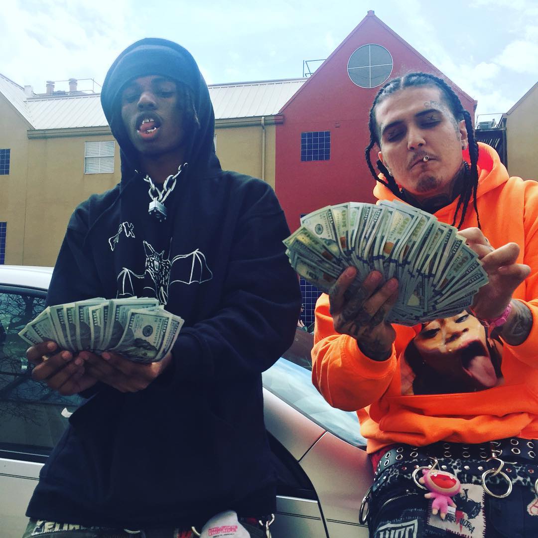 Sosmula & Zillakami from City Morgue holding money wearing an FFK Hoodie
