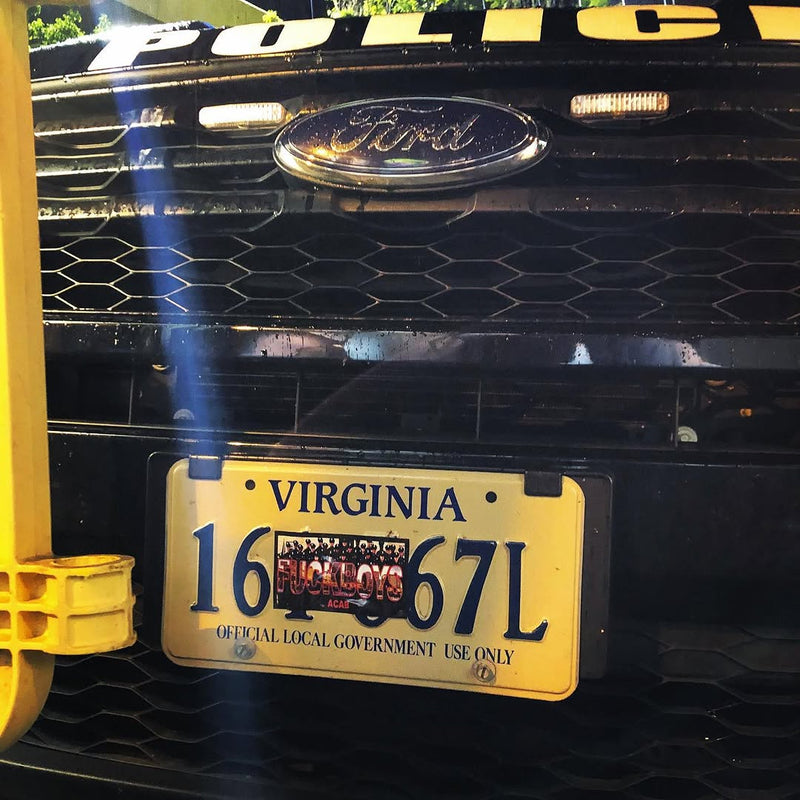 ACAB Sticker on a police car