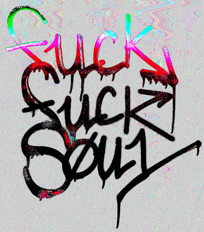 Colorful and Bright Graffiti text on a light gray background