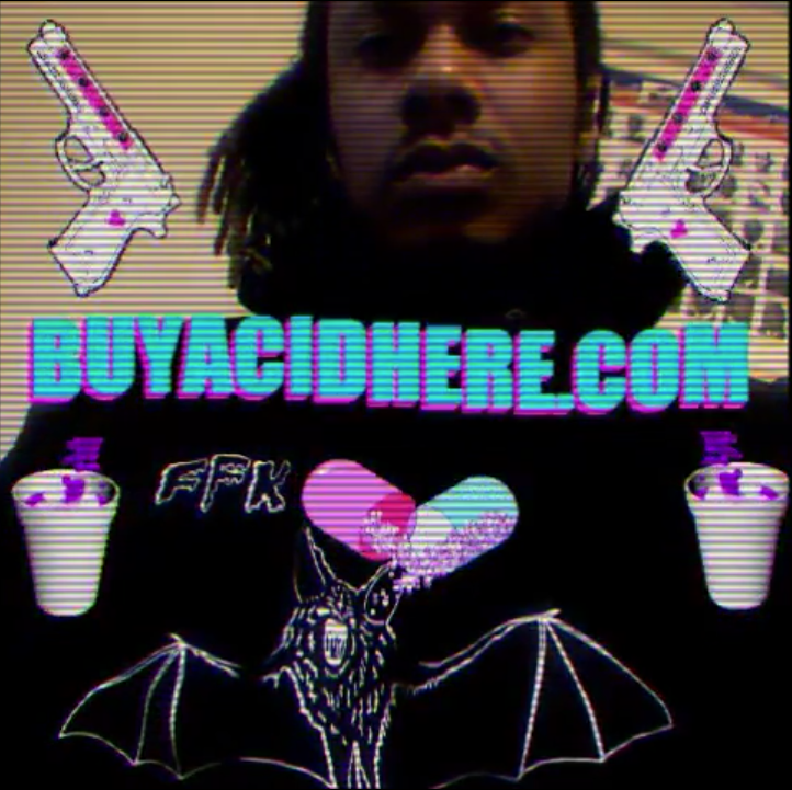 Ruben Slikk in a FFK Bat Hoodie with buyacidhere.com text